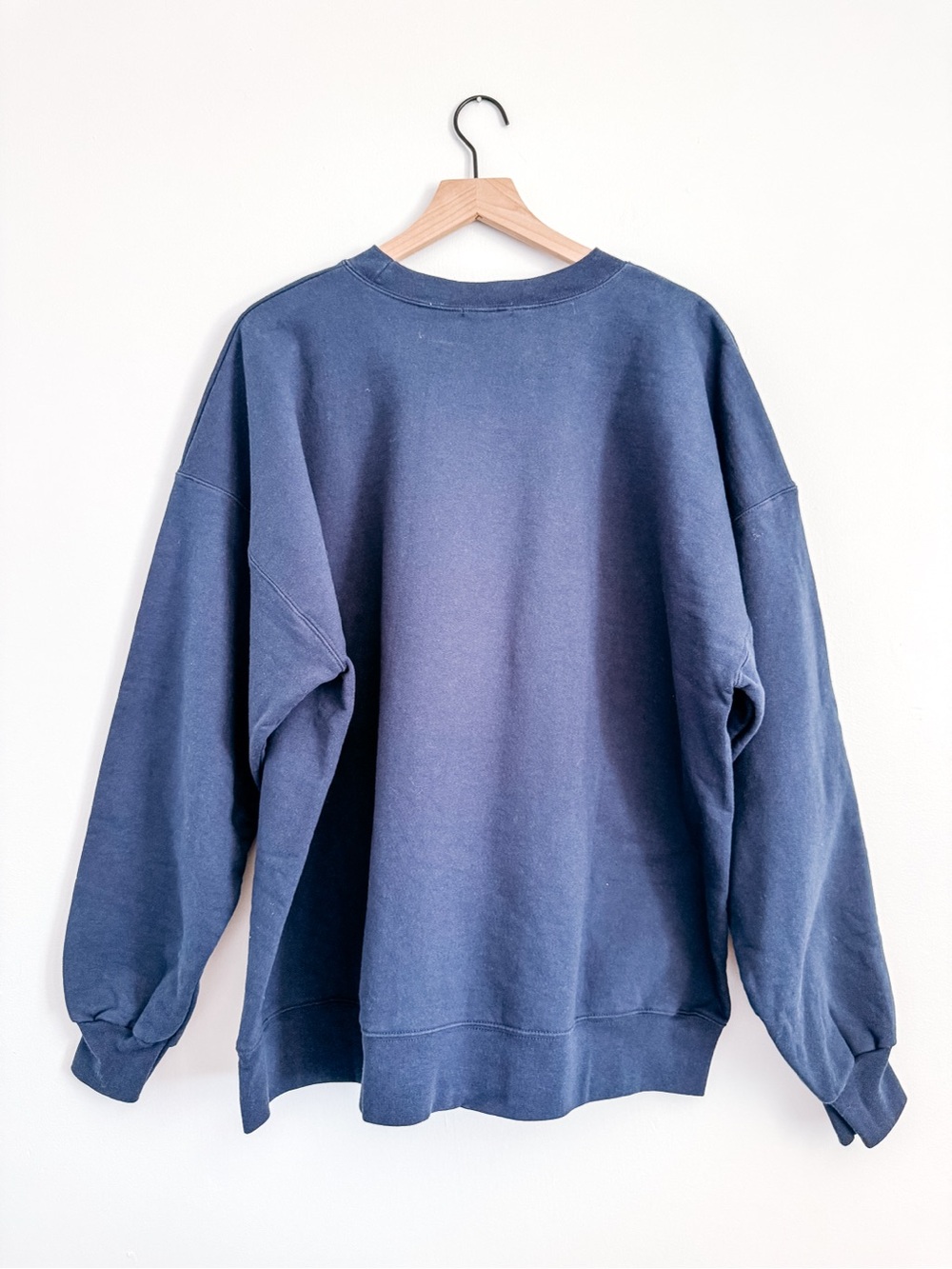 The Bar Oversized Fleece Crewneck Sweatshirt Navy White Graphic XXL NWOT - Picture 4 of 4